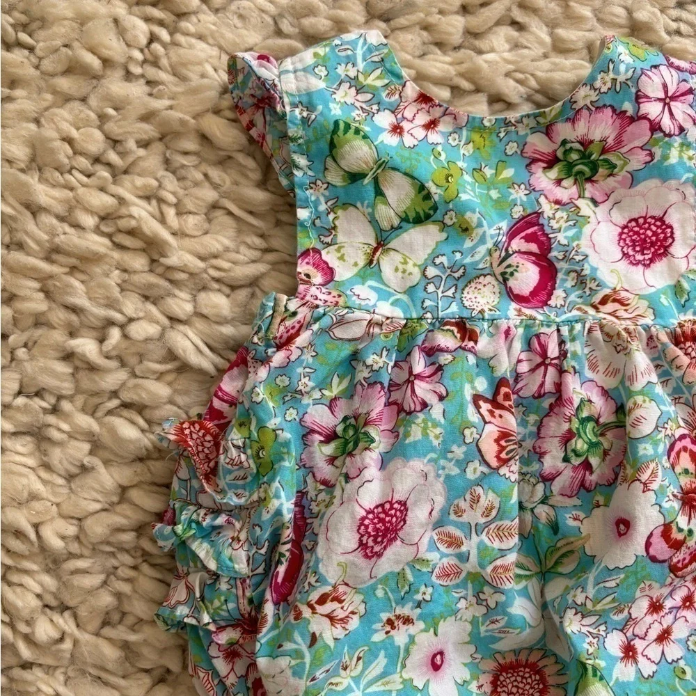 Tutu & Lulu turquoise floral bubble romper 6-12 m